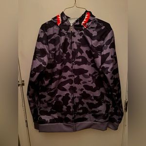 Bape Camo Hoodie Full Zip Lettered Sweater A Bathing Ape